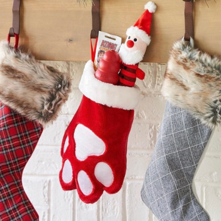 Kong Holiday Stocking Paw Meia de Natal