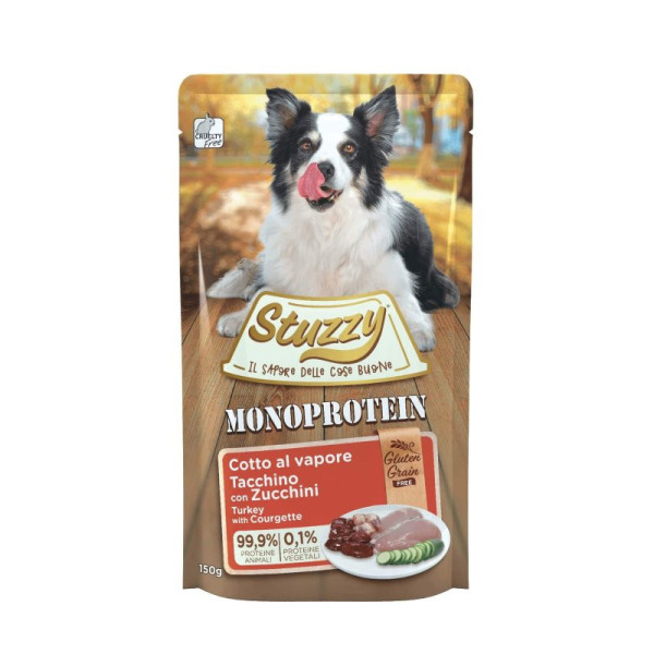 Stuzzy Cão Saqueta Monoproteína Perú com courgete