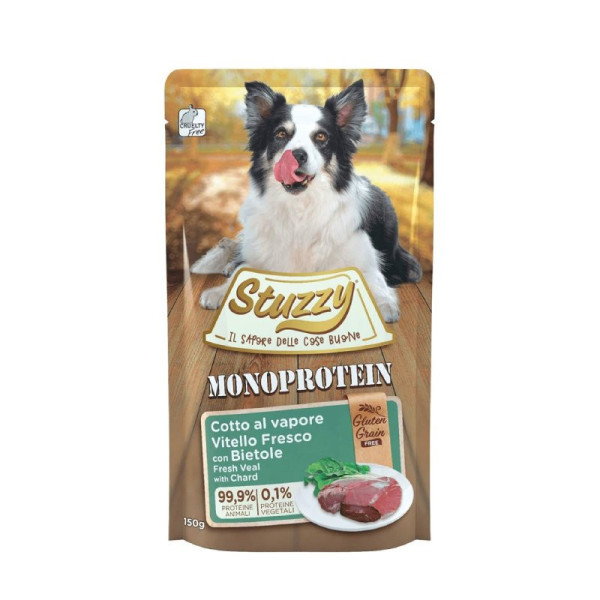 Stuzzy Cão Saqueta Monoproteína Vitela com beterraba