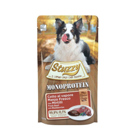 Stuzzy Cão Saqueta Monoproteína Vaca com mirtilos