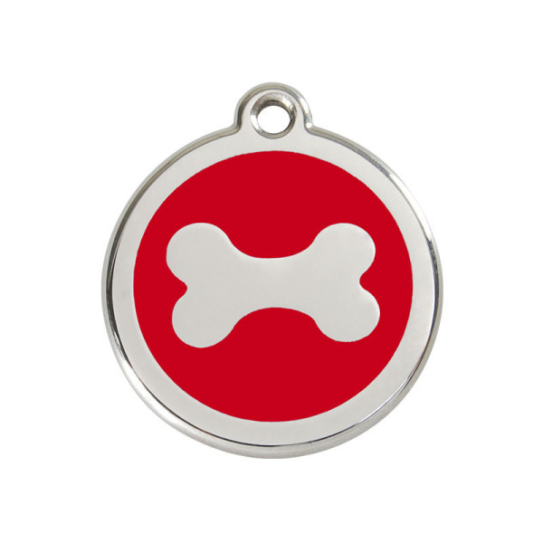 Red Dingo Medalha Osso Simples vermelha