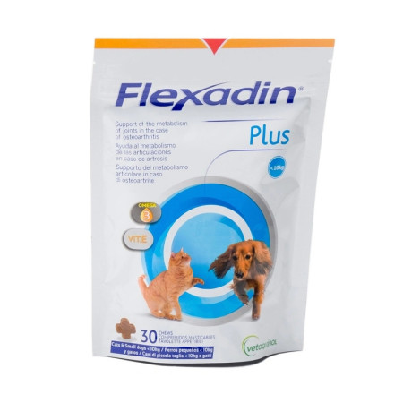 Vétoquinol Flexadin Plus cães pequenos e gatos