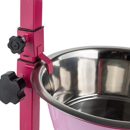 Happet Comedouro inox com altura rosa