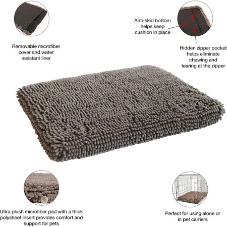 Dog Gone Smart Dirty Dog Padded Colchão Cinzento