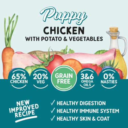 Naturo Puppy GRAIN FREE Galinha e Batata com vegetais