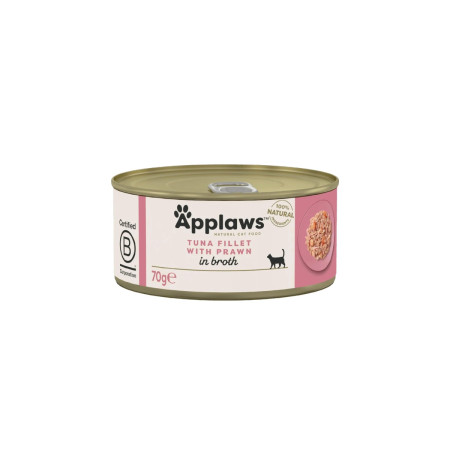 Applaws Natural Cat Food Filetes de atum com camarões em caldo