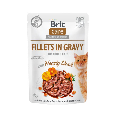 Brit Care Cat Filetes Hearty Duck em Molho