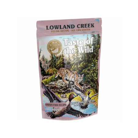 Taste of the Wild Gato Saqueta Pedaços Lowland Creek