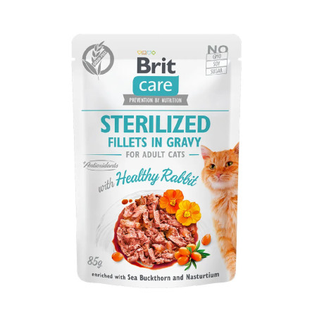 Brit Care Cat Filetes Sterilized Healthy Rabbit em Molho
