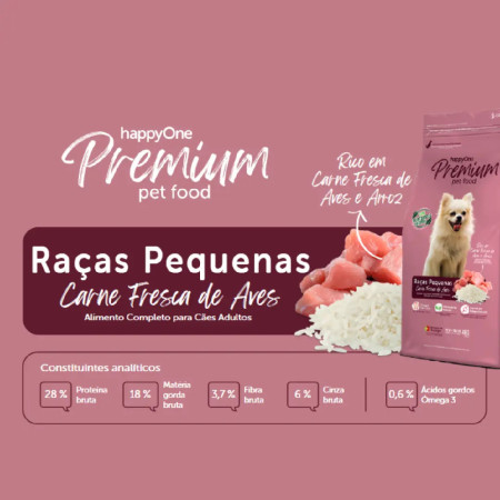 HappyOne PREMIUM Cão Raças Pequenas - Produzida em Portugal