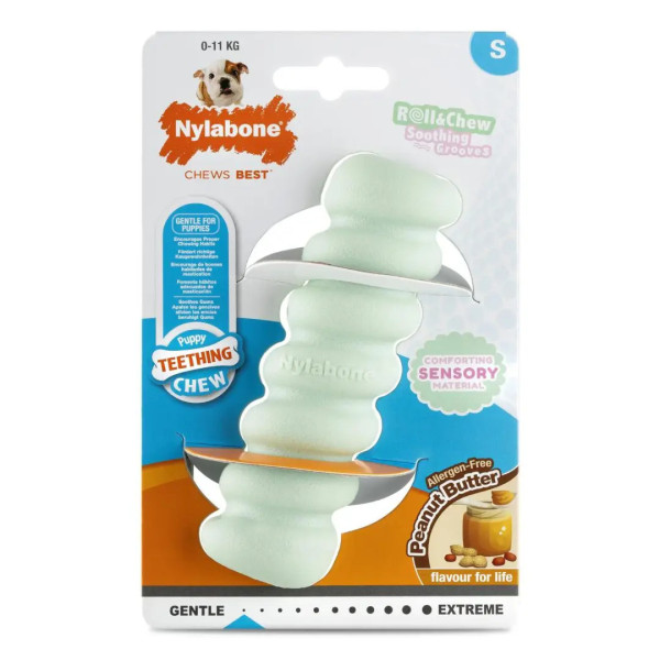 Nylabone Puppy Teething Tactile Stick Peanut Butter