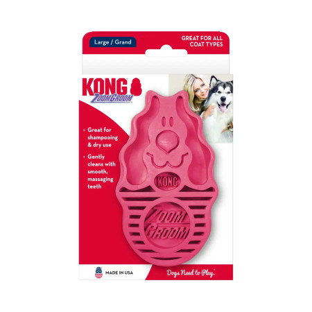 Kong escova Zoom Groom firme para cão