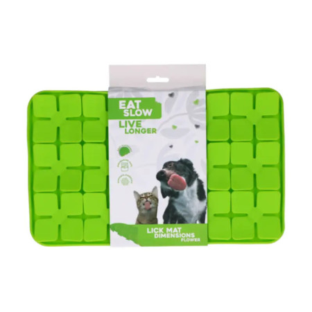 Eat Slow Live Longer Lick Mat Flower Verde