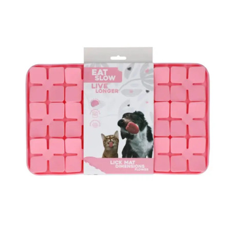 Eat Slow Live Longer Lick Mat Flower Rosa