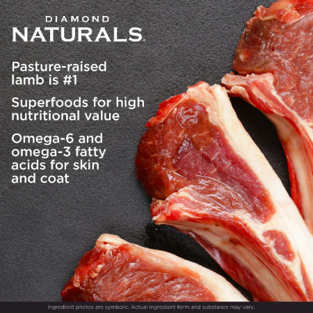 Diamond Naturals Ração Adulto Raças Grandes de Borrego