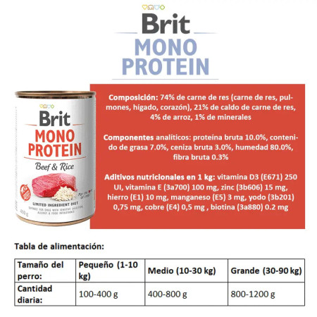 Brit Care Dog Lata Mono Protein Beef & Rice