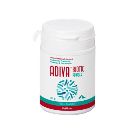 Adiva Biotic Powder Suporte da função intestinal para cão e gato