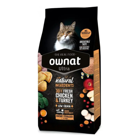 Ownat Ultra Cat Mature Sterilized - Alimento com ingredientes naturais