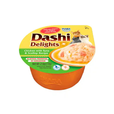 Churu Cat Dashi Delights Receita de Frango com Atum e Vieira
