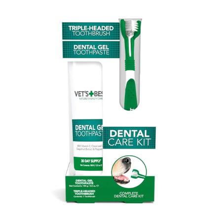 Vet’s Best Pasta de Dentes + Escova para cuidar dos dentes do cão