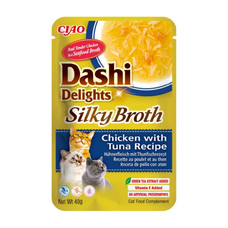 Churu Cat Dashi Delights Silky Broth de Frango com Atúm