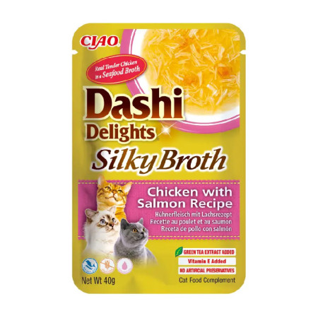 Churu Cat Dashi Delights Silky Broth de Galinha com Salmão