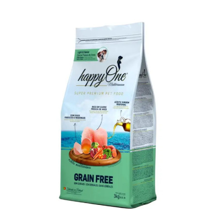 HappyOne Mediterraneum Cães Light/Senior - Produzida em Portugal