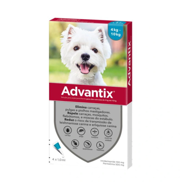 Advantix Pipetas para cão 4 - 10 kg