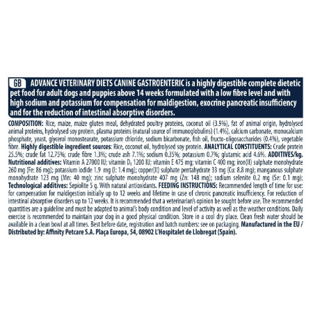 Advance Veterinary Dog Gastroenteric - Cão com problemas intestinais