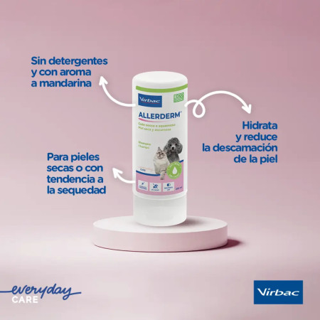 Virbac Champô Allerderm Pele Seca e Escamosa - Hidratante e Exfoliante