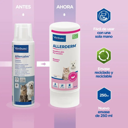 Virbac Champô Allerderm Pele Sensível - Suaviza e hidrata