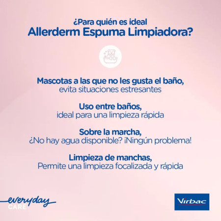 Virbac Espuma Allerderm Pele Sensível - Com água micelar e pH neutro
