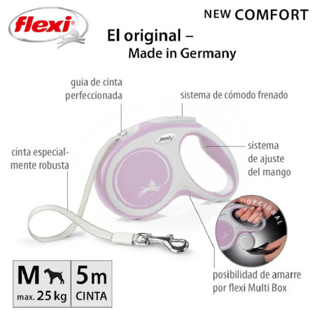 Flexi New Comfort Trela extensível rosa