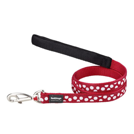 Red Dingo Trela 20 mm Bolinhas brancas