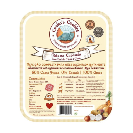 Cooka's Cookies Pato na Caçarola com Batata Doce e Coco
