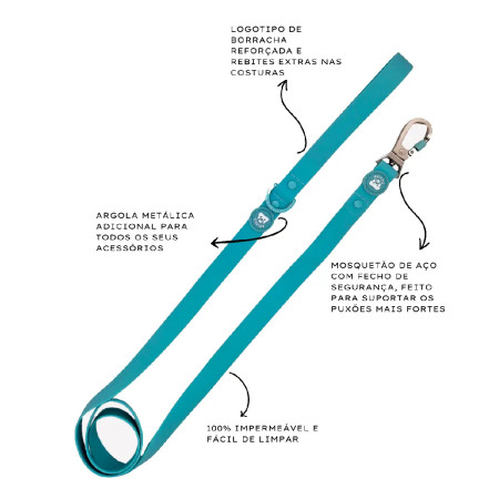 Dukier Trela impermeável para cão Waterproof Mint