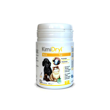 Kimidryl Block Flocos pó anti tartaro para cães e gatos