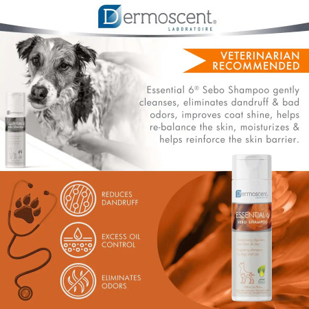 Dermoscent Champô Essential para cão e gato 6 Sebo