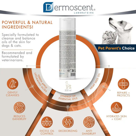 Dermoscent Champô Essential para cão e gato 6 Sebo