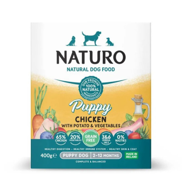 Naturo Terrina Puppy GRAIN FREE Galinha e Batata com vegetais