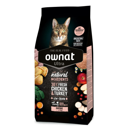 Ownat Ultra Cat Mature Ração seca para gatos seniores +7 anos