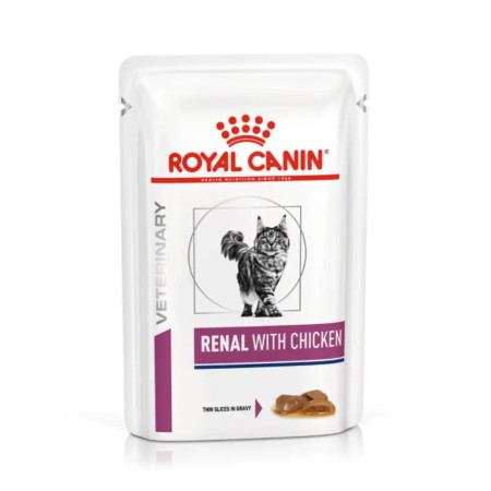 Royal Canin Vet Ração humida de galinha para gatos c/problemas renais