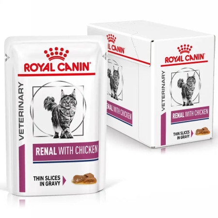 Royal Canin Vet Ração humida de galinha para gatos c/problemas renais