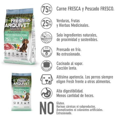 Arquivet Ração Fresh Semi-húmida Mini Porco Ibérico