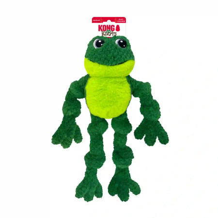 Kong Knots Frog Jumbo peluche com corda para cão