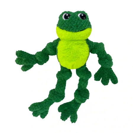 Kong Knots Frog Jumbo peluche com corda para cão