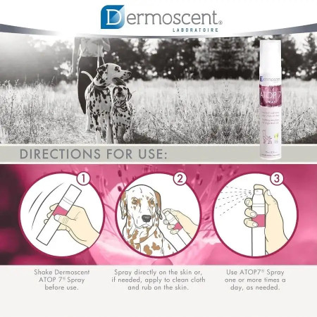 Dermoscent ATOP 7 Spray calmante para pele de cães e gatos
