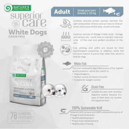 Natures Protection Superior White Fish Mini Adult White Coat