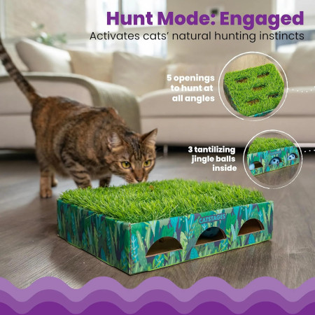 Catstages Hunt N'Find Grass Patch Box puzzle para gatos