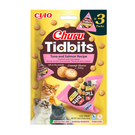 Churu Cat Snacks Tidbits Atúm com Salmão para gato